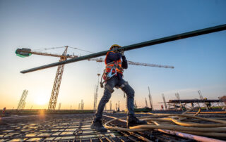 A construction worker at construction site