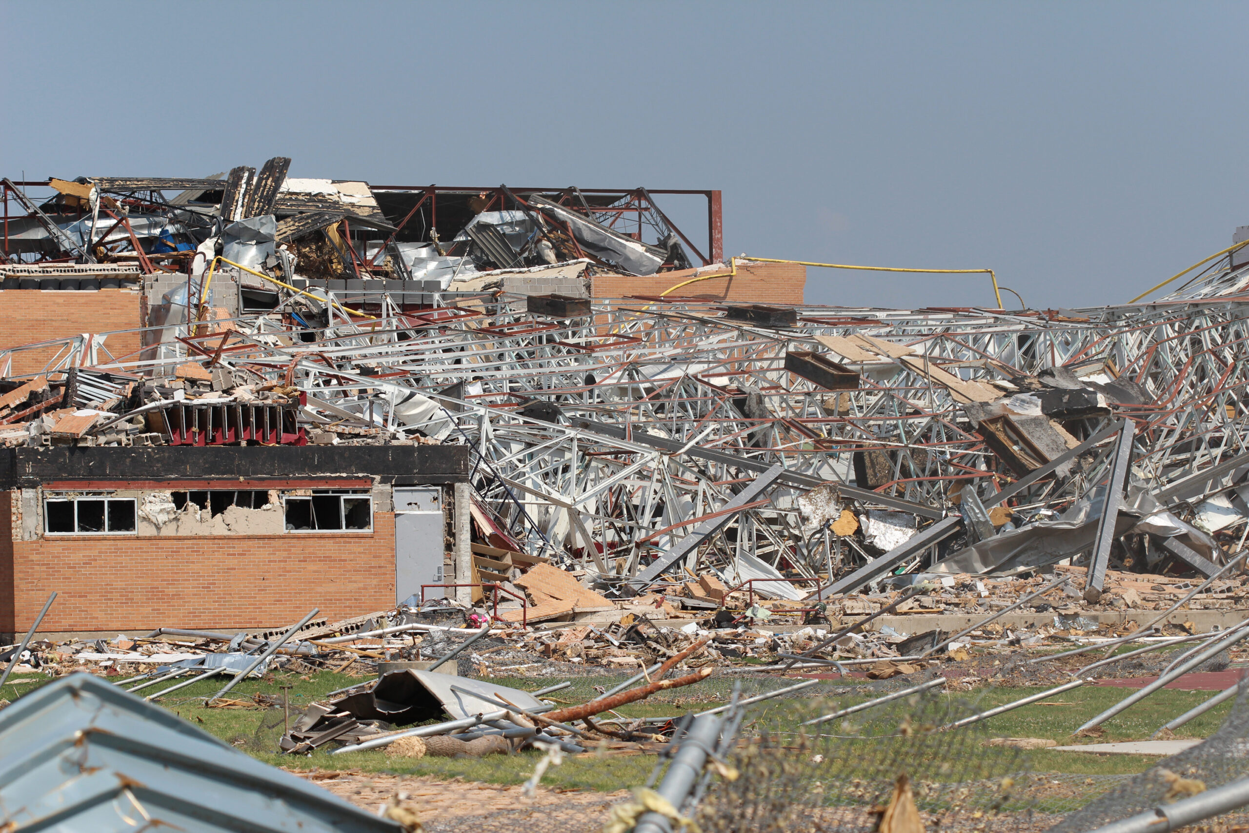 A huge pile of rubble left behind after an EF5 tornado.