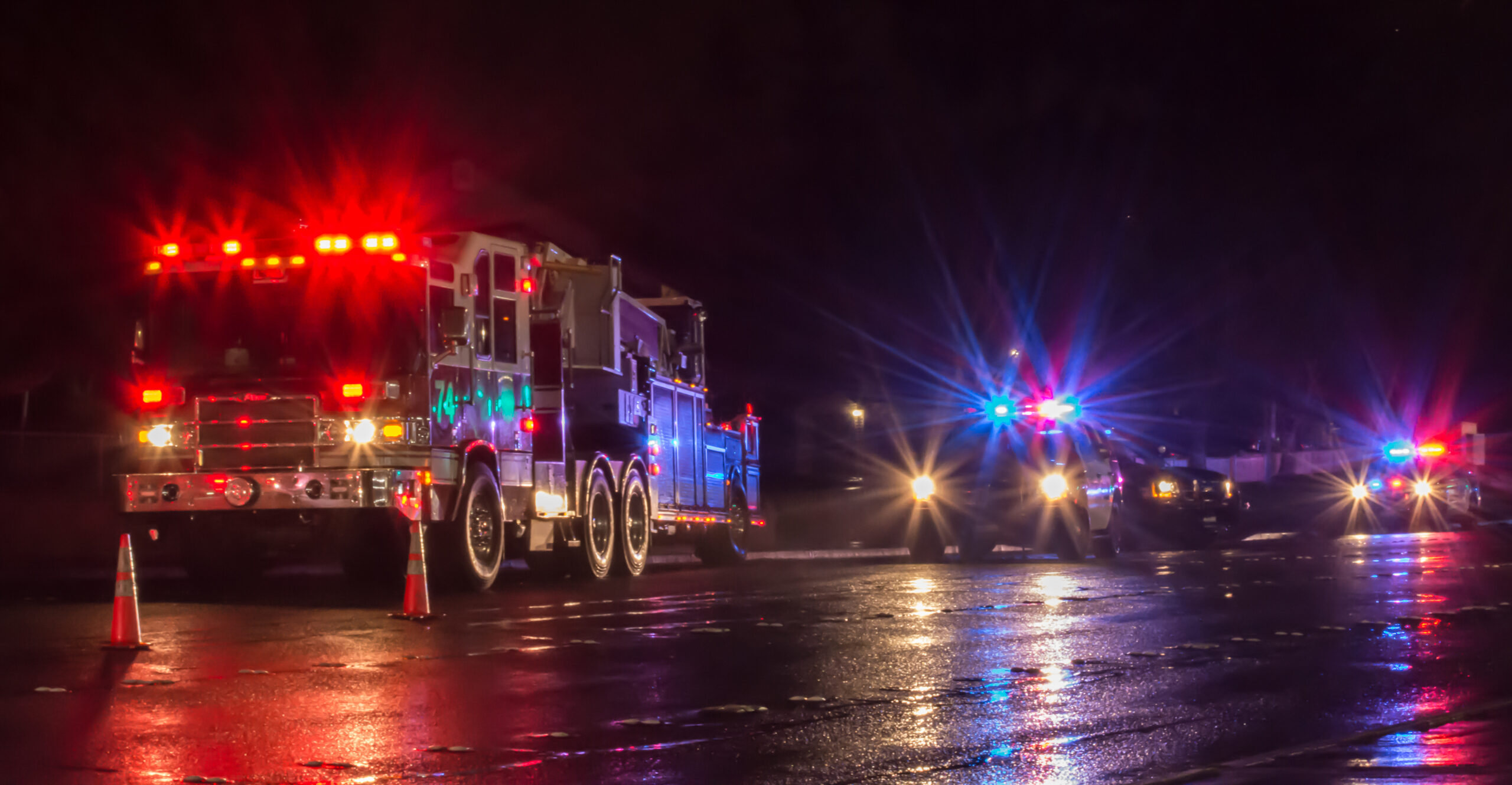 Deadly Weapons Attacks: The Importance of Being Prepared and Common Misconceptions: First Responders - firefighters and police officers - on a wet night