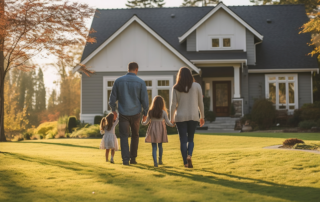 How Well are Current Employee Benefits Programs Meeting the Needs of Modern Families? - A family of four walking towards their house.