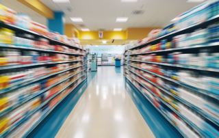 Using HSAs, Health FSAs and HRAs for Over-the-Counter Items: An isle of medicine at a pharmacy.