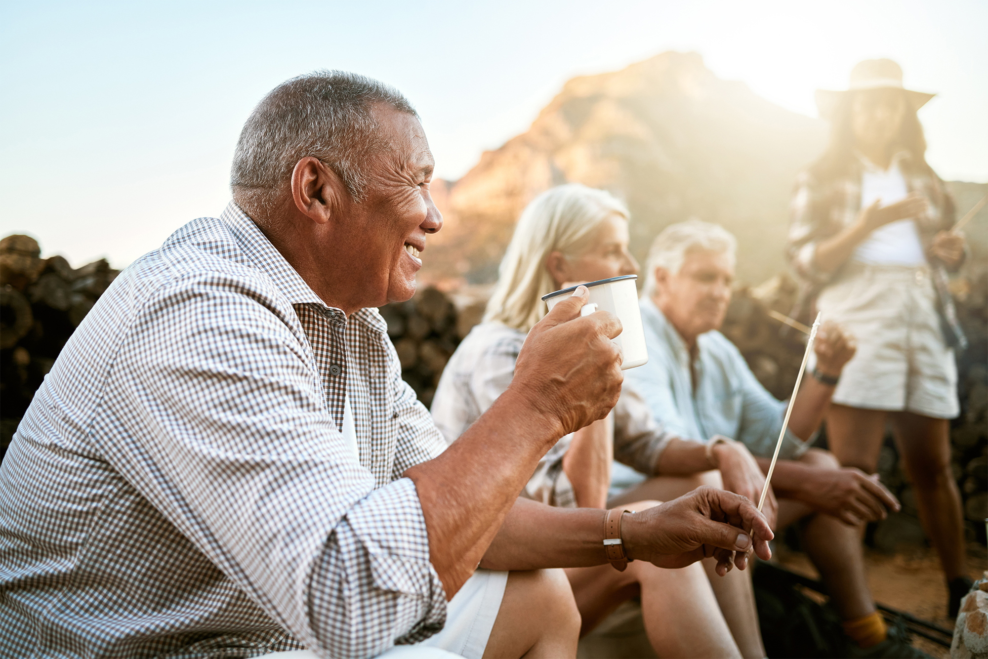 Maintaining Your Auto-401(k) Features: A group of retirement age people drinking coffee.